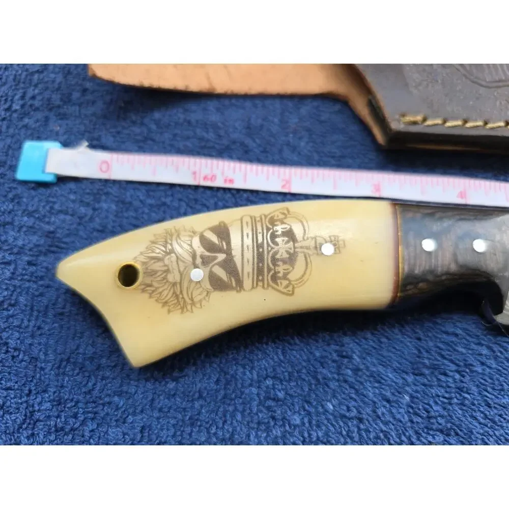 Hunting Bowie Knife 10.75 Inch Custom Forged Damascus Blade LMK Knives #8308